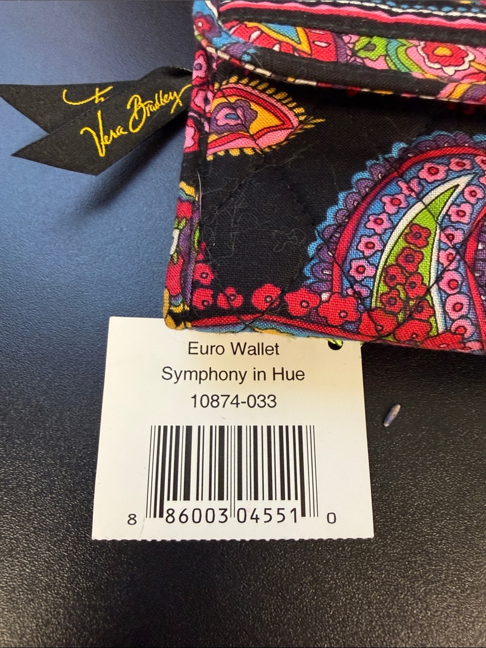NWT Vera Bradley Symphony in Hue Euro Black Multi Floral Quilted Wallet - Picture 11 of 11